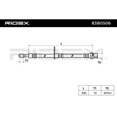 Przewód hamulcowy elast RIDEX 83B0506 83B0506 - foto 3