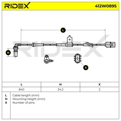 Czujnik ABS RIDEX 412W0895 412W0895 - foto 6