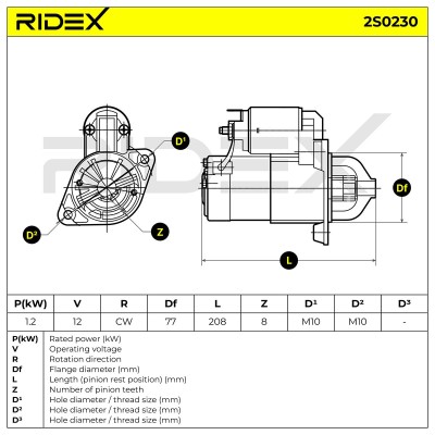 Rozrusznik RIDEX 2S0230 2S0230 - foto 10