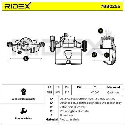 Zacisk Hamulcowy RIDEX 78B0295 78B0295 - foto 5
