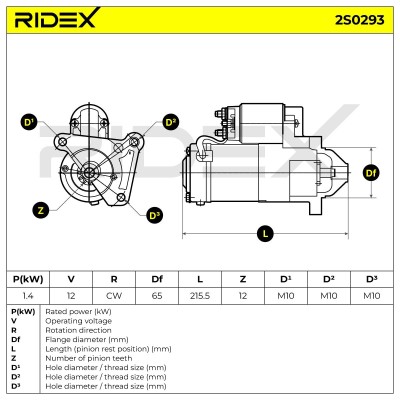 Rozrusznik RIDEX 2S0293 2S0293 - foto 7