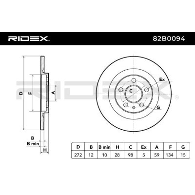 Tarcza hamulcowa RIDEX 82B0094 82B0094 - foto 3