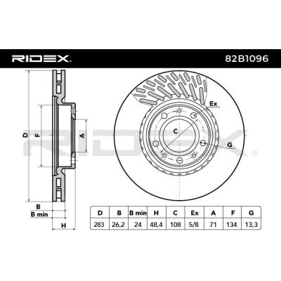 Tarcza hamulcowa RIDEX 82B1096 82B1096 - foto 3