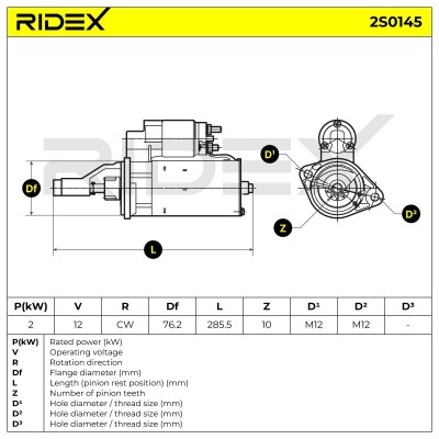 Rozrusznik RIDEX 2S0145 2S0145 - foto 7