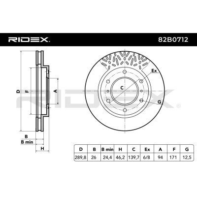 Tarcza hamulcowa RIDEX 82B0712 82B0712 - foto 8