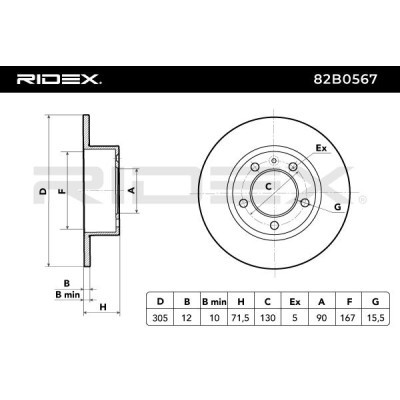 Tarcza hamulcowa RIDEX 82B0567 82B0567 - foto 4
