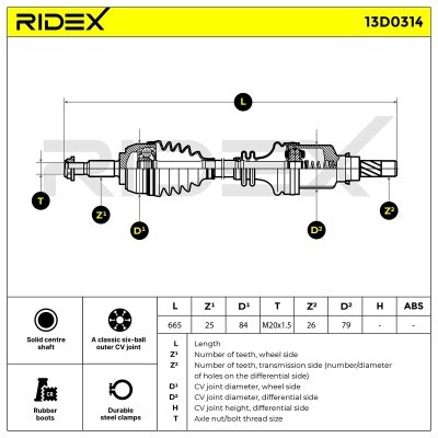 Półoś Napędowa RIDEX 13D0314 13D0314 - foto 7