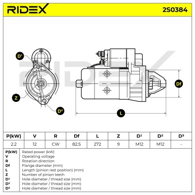 Rozrusznik RIDEX 2S0384 2S0384 - foto 9