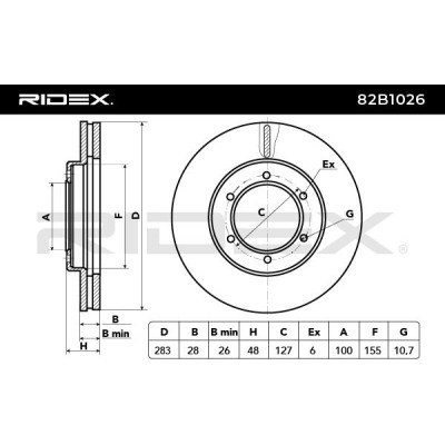 Tarcza hamulcowa RIDEX 82B1026 82B1026 - foto 3