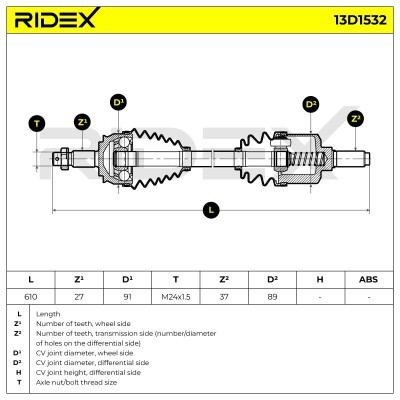 Półoś Napędowa RIDEX 13D1532 13D1532 - foto 7