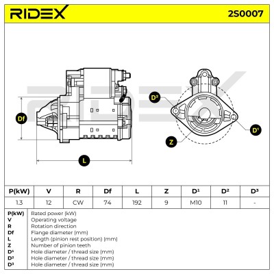 Rozrusznik RIDEX 2S0007 2S0007 - foto 6