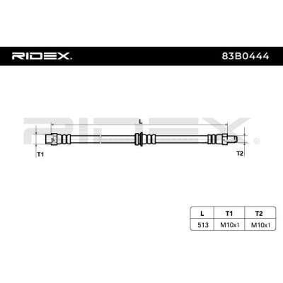 Przewód hamulcowy elast RIDEX 83B0444 83B0444 - foto 6