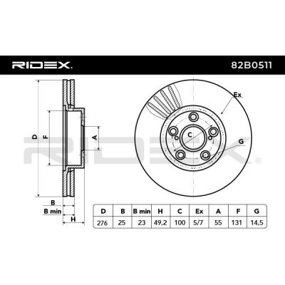 Tarcza hamulcowa RIDEX 82B0511 82B0511 - foto 3