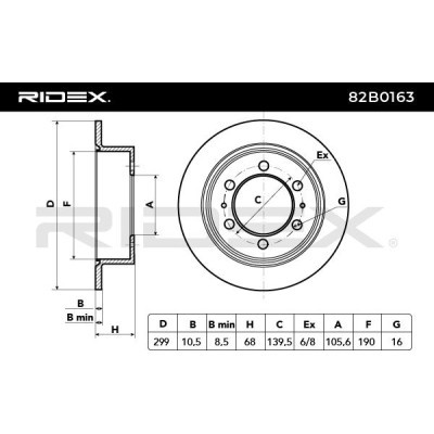 Tarcza hamulcowa RIDEX 82B0163 82B0163 - foto 5