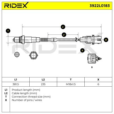 Sonda Lambda RIDEX 3922L0183 3922L0183 - foto 6