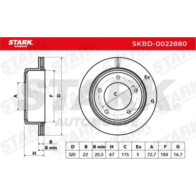 Tarcza hamulcowa Stark SKBD-0022880 SKBD-0022880 - foto 5