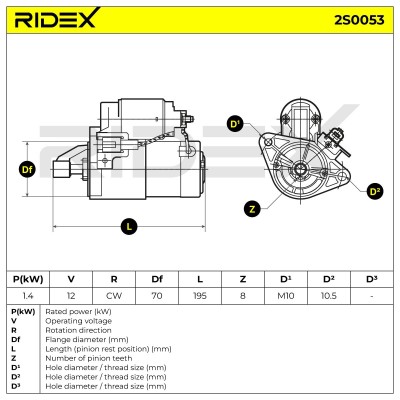 Rozrusznik RIDEX 2S0053 2S0053 - foto 7