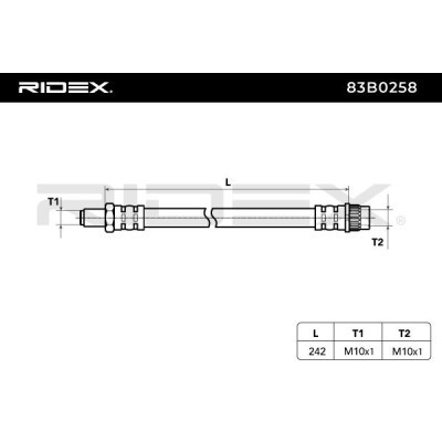 Przewód hamulcowy elast RIDEX 83B0258 83B0258 - foto 3