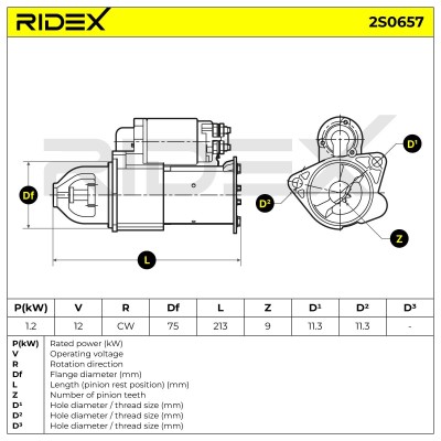 Rozrusznik RIDEX 2S0657 2S0657 - foto 6