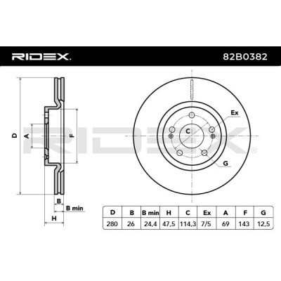 Tarcza hamulcowa RIDEX 82B0382 82B0382 - foto 4