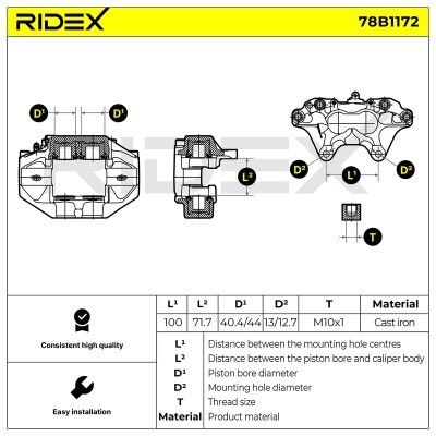 Zacisk Hamulcowy RIDEX 78B1172 78B1172 - foto 7