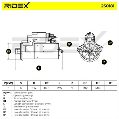 Rozrusznik RIDEX 2S0181 2S0181 - foto 7