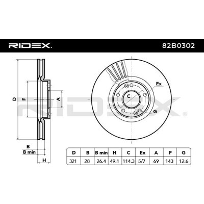 Tarcza hamulcowa RIDEX 82B0302 82B0302 - foto 6