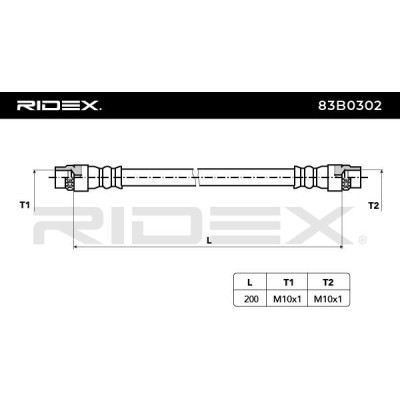 Przewód hamulcowy elast RIDEX 83B0302 83B0302 - foto 3