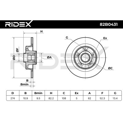 Tarcza hamulcowa RIDEX 82B0431 82B0431 - foto 6