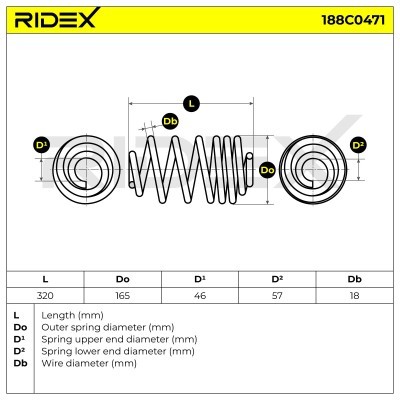 Sprężyna Zawieszenia RIDEX 188C0471 188C0471 - foto 3