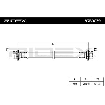Przewód hamulcowy elast RIDEX 83B0039 83B0039 - foto 5