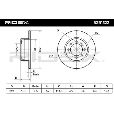 Tarcza hamulcowa RIDEX 82B1322 82B1322 - foto 7