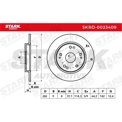 Tarcza hamulcowa Stark SKBD-0023409 SKBD-0023409 - foto 5