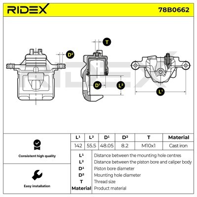 Zacisk Hamulcowy RIDEX 78B0662 78B0662 - foto 8