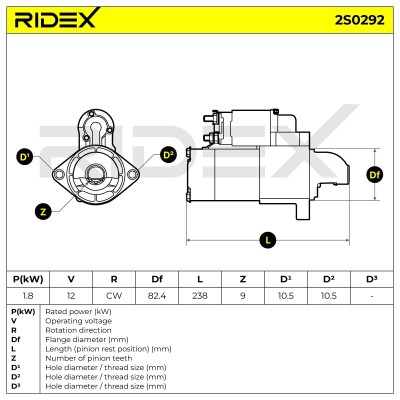 Rozrusznik RIDEX 2S0292 2S0292 - foto 7