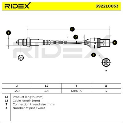 Sonda Lambda RIDEX 3922L0053 3922L0053 - foto 6