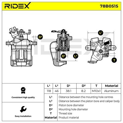 Zacisk Hamulcowy RIDEX 78B0515 78B0515 - foto 5