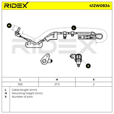 Czujnik ABS RIDEX 412W0834 412W0834 - foto 5