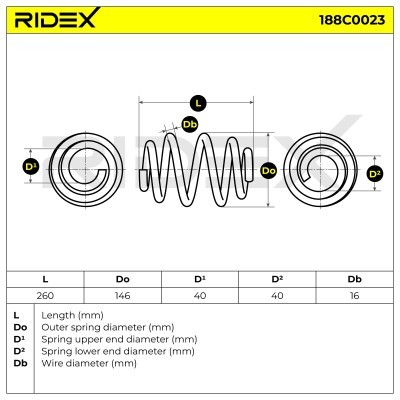 Sprężyna Zawieszenia RIDEX 188C0023 188C0023 - foto 5