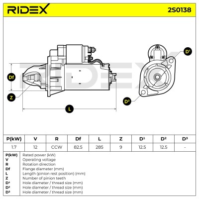 Rozrusznik RIDEX 2S0138 2S0138 - foto 6
