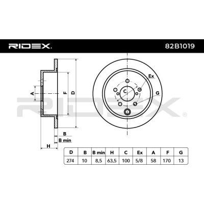 Tarcza hamulcowa RIDEX 82B1019 82B1019 - foto 3