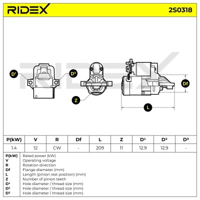 Rozrusznik RIDEX 2S0318 2S0318 - foto 7
