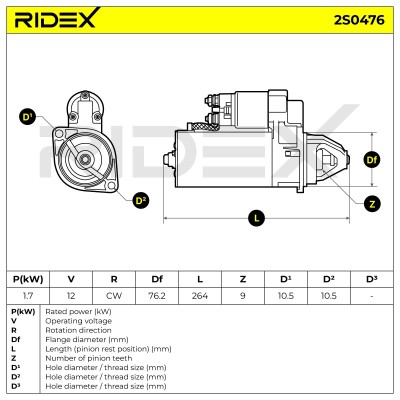 Rozrusznik RIDEX 2S0476 2S0476 - foto 7