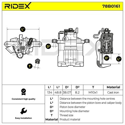 Zacisk Hamulcowy RIDEX 78B0161 78B0161 - foto 4