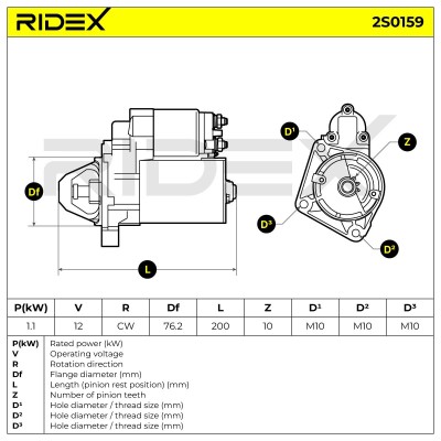 Rozrusznik RIDEX 2S0159 2S0159 - foto 11