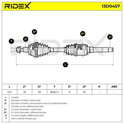 Półoś Napędowa RIDEX 13D0457 13D0457 - foto 7