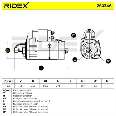 Rozrusznik RIDEX 2S0346 2S0346 - foto 7