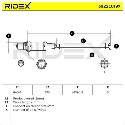 Sonda Lambda RIDEX 3922L0197 3922L0197 - foto 5