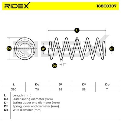 Sprężyna Zawieszenia RIDEX 188C0307 188C0307 - foto 4
