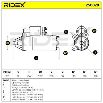 Rozrusznik RIDEX 2S0028 2S0028 - foto 8